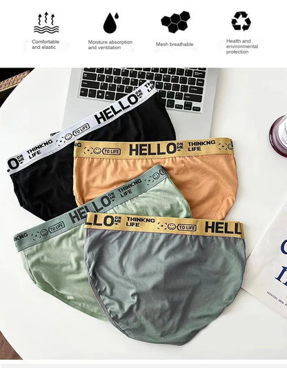3Pcs/Lot Men's Underpants Soft Men Panties Sports Personality Boxers Breathable Large Size Panties Briefs for Men Underwears
