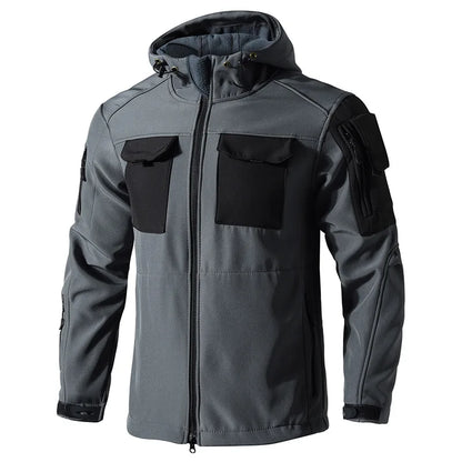New Shark Shell Beetle Suit Winter Camo Fleece Lined Thickened Softshell Jacket Pants Set Plus Size Windproof Thermal Outdoor Ge