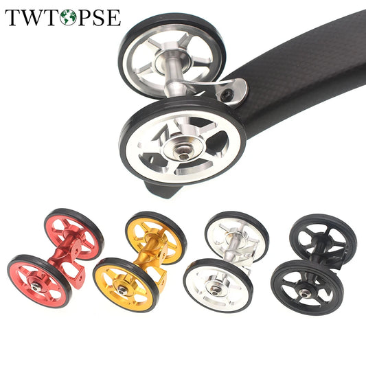 TWTOPSE Bike Easywheel Mudguard Fender Wheel For Brompton Folding Bicycle Mud Guard Wheel Double AL7075 CNC A C Line 77g 60mm