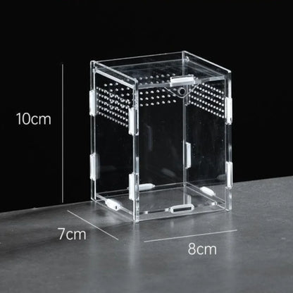 New Acrylic Reptile Habitat Anti-Escape Clear Spider Feeding Case Multiple Size Arboreal Small Pet Cage for Chameleon Clear