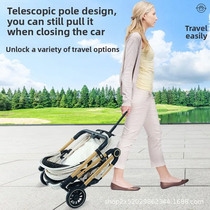 New Pet Stroller Dogs Cats Lightweight Foldable Outdoor Travel Small Medium Breed Teddy Poodle Pet Trolley Pet Stroller