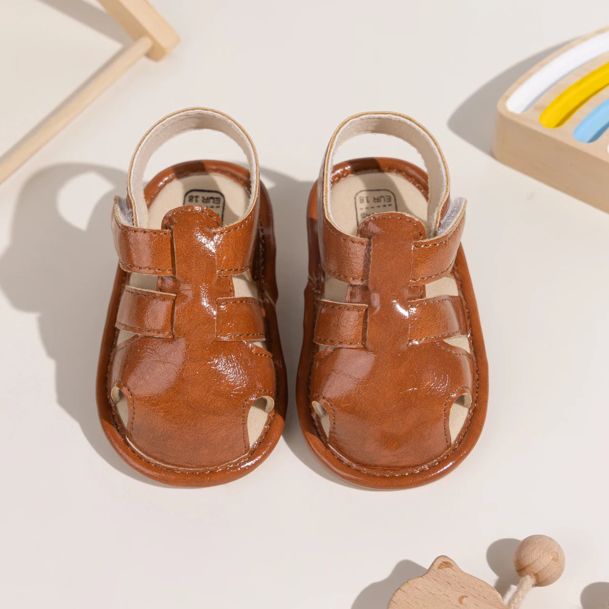Summer Retro Unisex Baby Beach Sandals Wrap Toe Breathable Anti-slip Wear-resistance Braided Sandals Baby Toddler Shoes