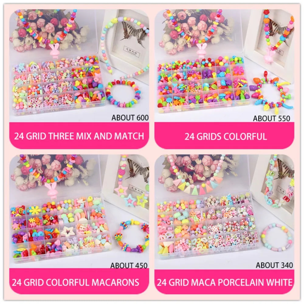 Arts Crafts DIY Handmade Beaded Kit DIY Handmade DIY Making Beads Kit Colorful Kawaii Kit for Make Bracelets Beads Girl Gift