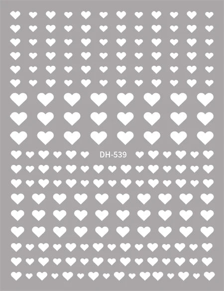 3d Nail Art Stickers Red Black White Love Hearts Stars Clouds French Full Tips Adhesive Nail Decals Slider For Manicure