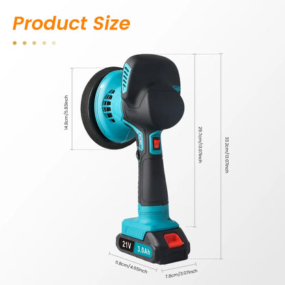 Podofo Car Polisher Waxing Machine 6 Adjustable Speeds with 2*21V Batteries Electric Rechargable Waxing Polishing Tool for Car