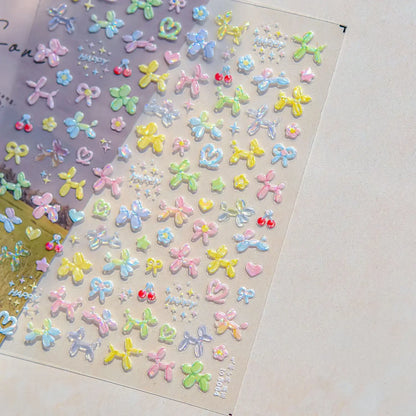 Colorful Water Bubble 5D Nail Art Stickers Goldfish Koi carp Dreamy Polarized Dreamlike Self Adhesive Delicate Manicure Decals