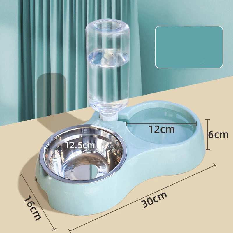 2-in-1 Pet Feeder & Water Dispenser - Anti-Slip Automatic Cat Dog Bowl Circulating Flow Water Feeding Pet Supplies