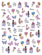 3d Nails Art Decals Spring Fruits Pink Full Tips Peony Magnolia Flowers Adhesive Sliders Stickers Decoration For Nails Manicure