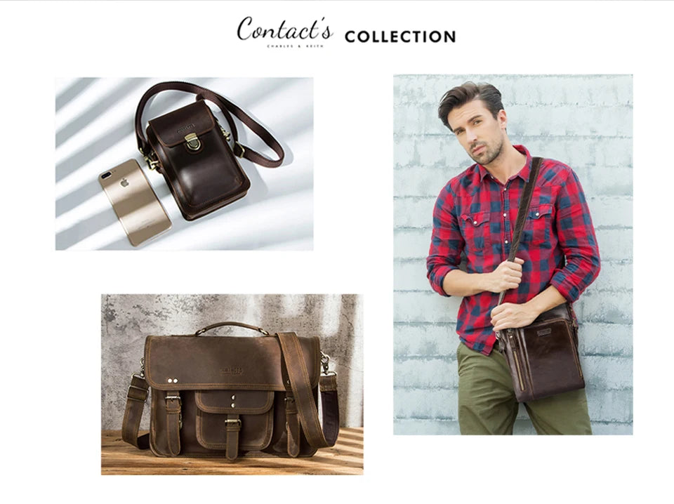 CONTACT'S Genuine Leather Short Wallets for Men Trifold Card Holder Money Clip Coin Purse Male Pocket Wallets Men's Purse Bags