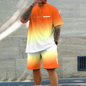 Men's 3D casual T-shirt suit plus size sportswear multifunctional casual suit summer  shorts  outdoor T-shirt shorts