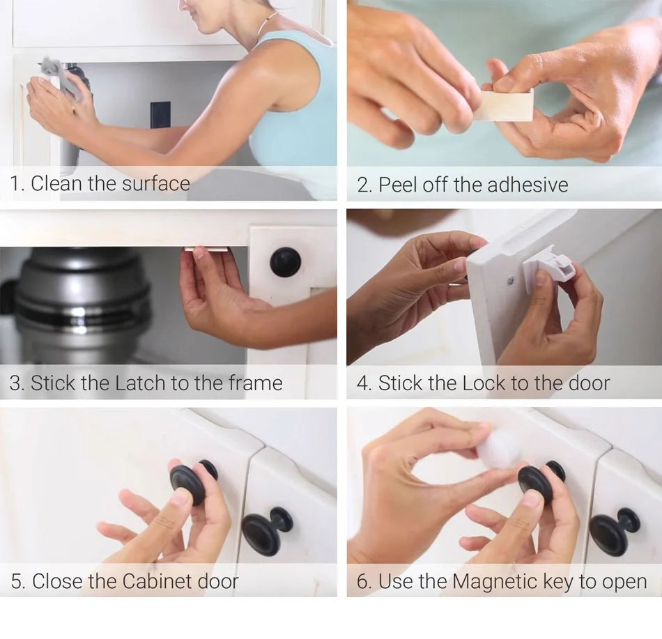 No Drills, No Tools Required - Our Magnetic Child Safety Locks are Easy to Install and Perfect for Cabinets and Drawers