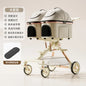 A6-2 Twin Pet Stroller Aluminum Alloy Detachable Foldable Lightweight Separate Travel Cart for Dogs Cats