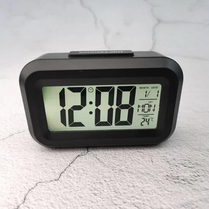 Led Digital Alarm Clock with Light Sensor, Luminous Display, Snooze, Mute, Calendar, Backlight, Always-On Desktop Table Clock