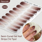 Gradient Auroras Semi Cured Gel Nail Strips Sparkly Shinning DIY Gel Polish Stickers for Nails Works with UV/LED Nail Lamps
