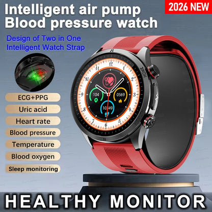 Sapphire Glass AMOLED Blood Pressure Smart Watches ECG Blood Oxygen Blood Pressure Air Pump Sport Health Tracking Smartwatch NFC