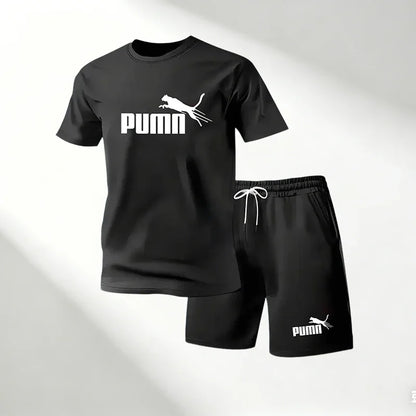 Hot Sale 2026 Men's T-Shirts Sets O-Neck Short Sleeve+Sports Shorts Quick Dry Casual Street Fashion Home Outdoor Running 2 Piece