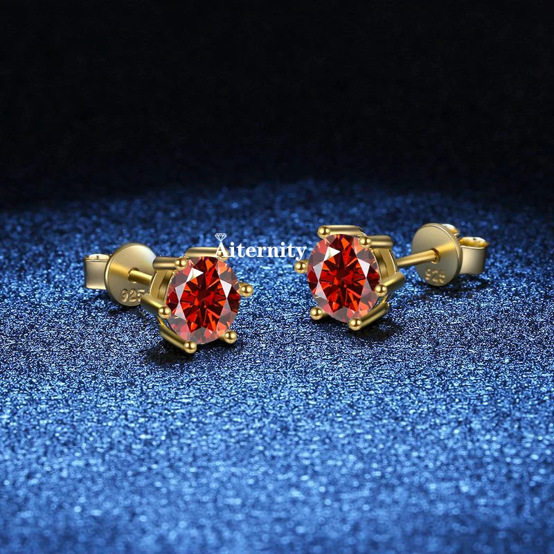 18K Plating Earrings S925 Sterling Silver D Color VVS1 Zircon Earring Stud for Women As Shinning As Diamond Wedding  Jewelry