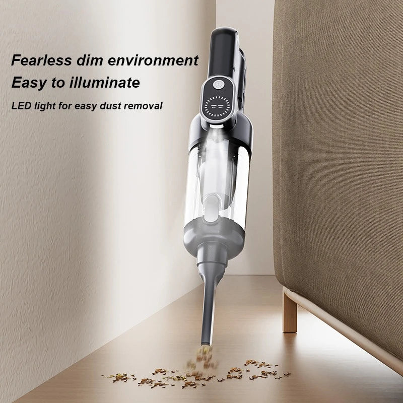 Brushless handheld vacuum cleaner, cordless, high suction, portable vacuum cleaner for home and car, Mini, rechargeable, with LED car cleaning.