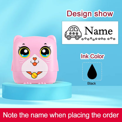 Kids Personalized Stamp - Custom Embossed Seal for School Projects, Travel-Friendly Gift Set with Storage Case & Unique Designs
