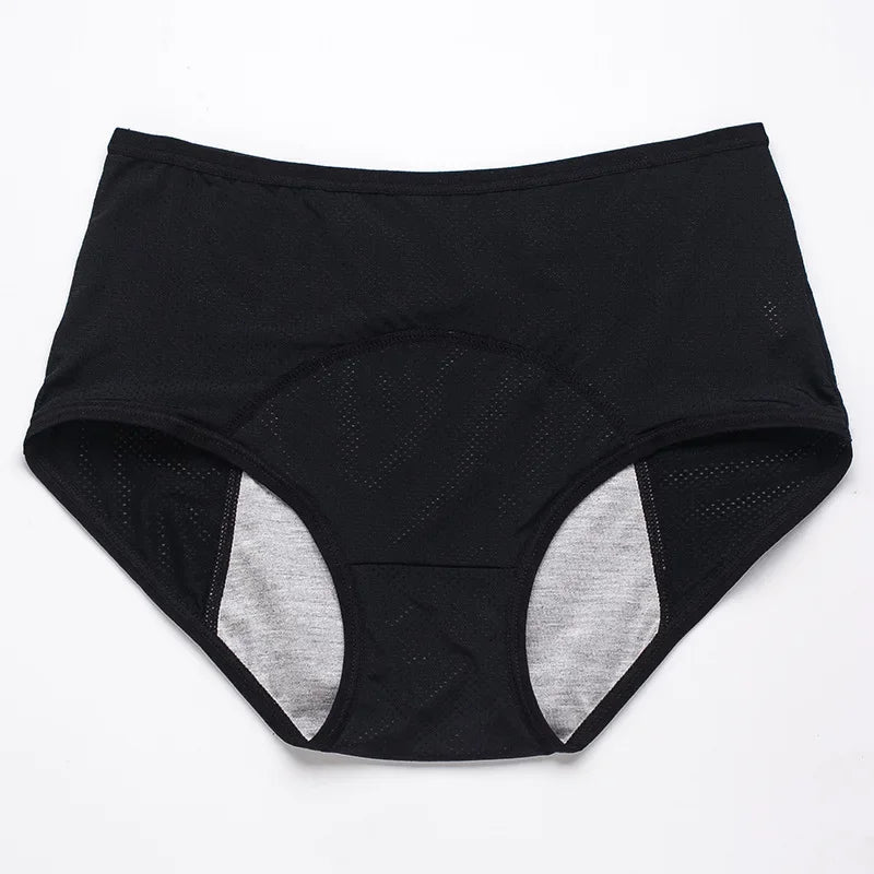 2pcs Women's Physiological Briefs Girl Menstrual Panties Ladies Period Leak Proof Panty Mid Waist Ice Silk Underwear