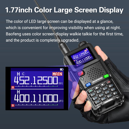 Baofeng UV 5RH 10W Full Bands Walkie Talkie Wirless Copy Frequency Type-C Charger Upgraded UV 5R Transceiver Ham Two Way Radio