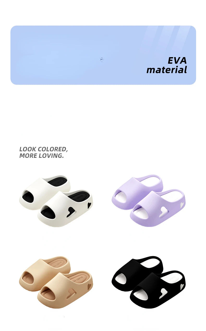 Summer Indoor Outdoor Women Sandal Platform Style Soft EVA Non Slip Love Design Home House Slippers Beach Slides Flip Flops shoe