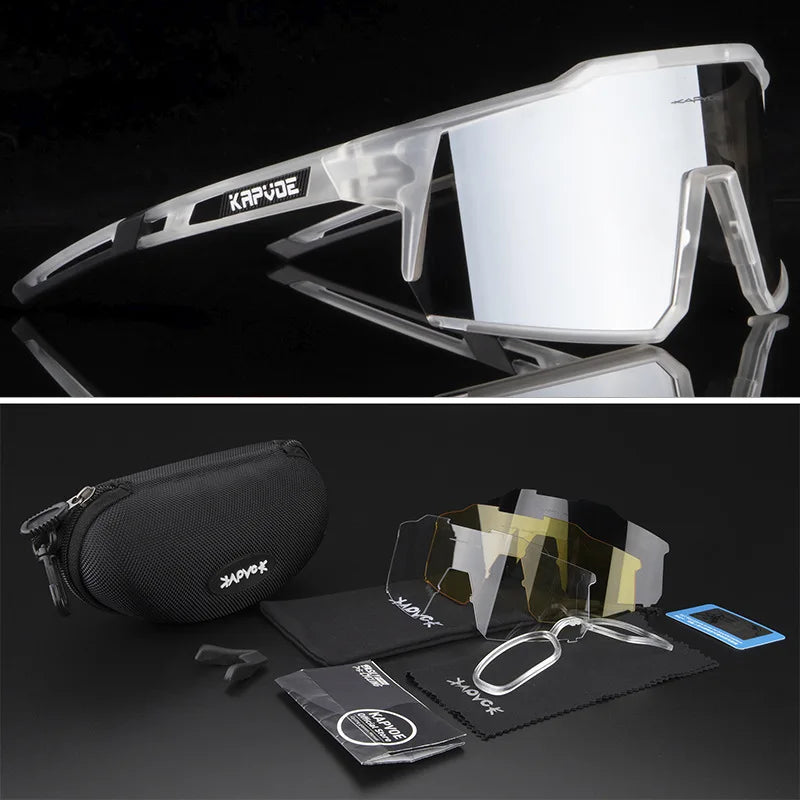 4 Lens Men Women Cycling Glasses Polarized Sport MTB Road Bike Goggles UV400 Bicycle Eyewear Fishing Running Driving Sunglasses