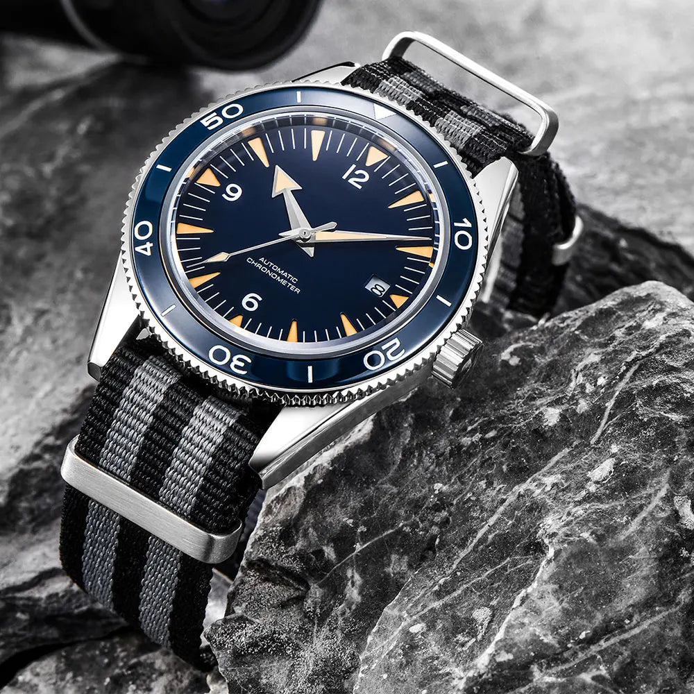 41MM Sapphire Glass 100m Waterproof Japan  Automatic Luminous Mens Watch Nylon Strap
