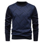 New Sweater Men Casual Knitted Pullover Solid Color Warm Regular Fit Round Neck Sweater Pullovers Mens Sweatwear