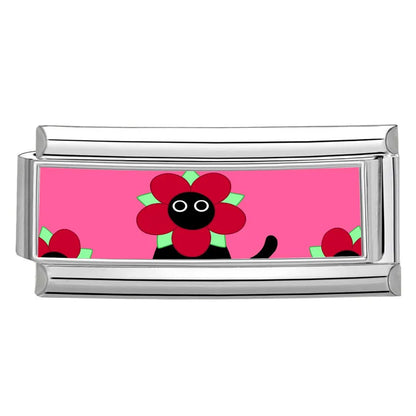 Y2K Red Pink Heart Dog Cat Flowers Italian Charm Link Fit 9mm Stainless Steel Jewelry DIY Making Bracelets For Gifts