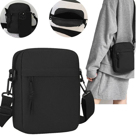 Men's and Women's Single-Shoulder Bags, Crossbody Bags, Solid-Colored Single-Shoulder Small Bags, Lightweight Mobile Phone Bags