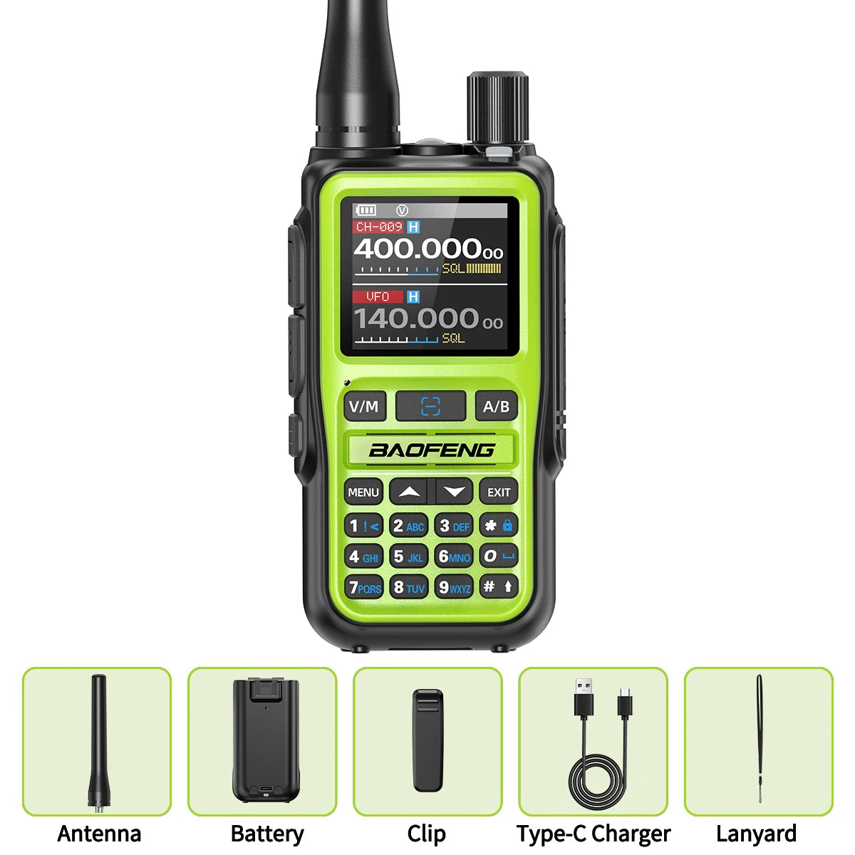 BAOFENG UV-5R Mini Walkie Talkie Full Band Bluetooth Programming Wireless Copy Frequency 2 PTT AM FM Type-C Long Range Ham Radio