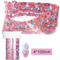 16Pc Holographic Nail Foil Set Starry Transfer 20*4cm Sticker Laser Flowers Leopard Mix Design Decal DIY Nail Art Decoration