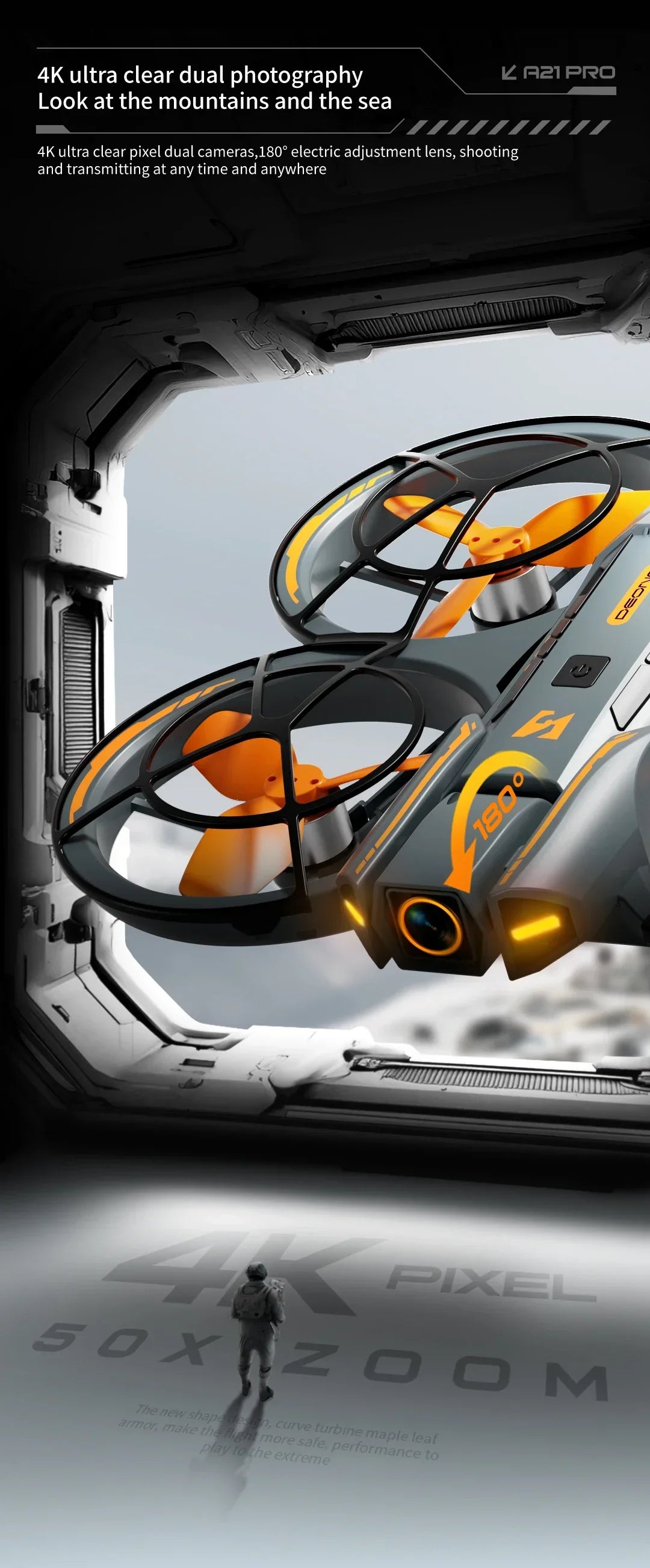 Xiaomi A21 Drone 8K Aerial HD Dual Camera Intelligent Opstacle Avoidance Brushless Power GPS Return Screen Remote Control Drone