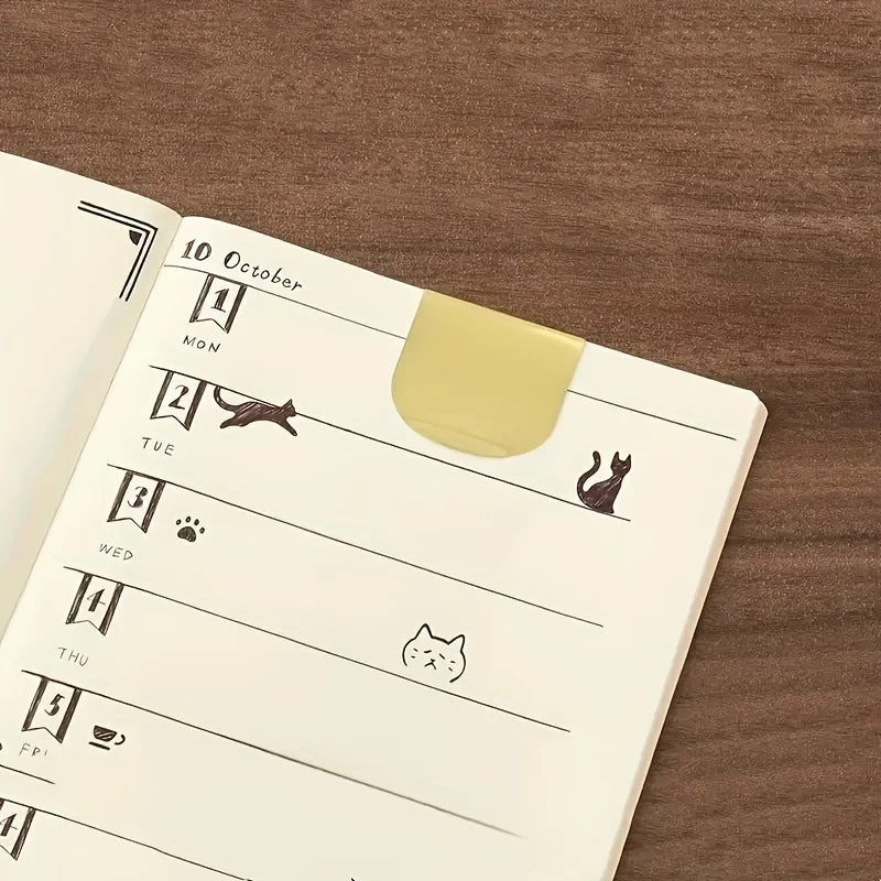 1 PC Cute Cat Bookmark - Double-Sided Ruler for Diary/Planner/Notes, Creative Stationery Gift