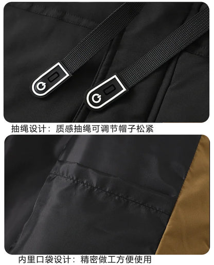 2024 Autumn Winter Men Thicken Cotton Waistcoat Sleeveless Vests Jackets Warm Detachable Hat Outerwear Male Zipper Hooded Coats