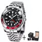 PAGANI DESIGN 40MM Black Gray Dual Tone Automatic Mechanical GMT WATCH Sapphire Glass Stainle Steel Sports luminous Watches men