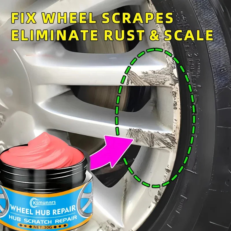 Fasilawei Car Wheel Hub Scratch Repair Paste, Tire Rim Scratch Paint Restoration Paste - for Black, White, And Silver Aluminum A