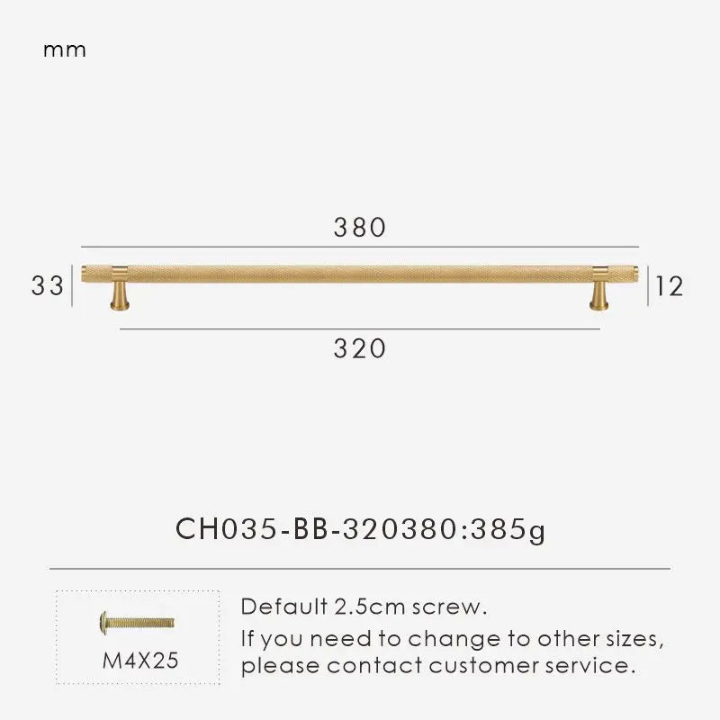 Nurlin Brass Diamond Cut Cross Knurl Pattern Cabinet Knob Pull T Bar Lengthened 38cm 15 Inch Cloakroom Door Drawer Handle