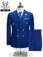 DAROuomo 2026 Men's Slim Fit Formal Business Suit 2Pcs Set - DR8211 (Jacket + Pants) for Work Wear