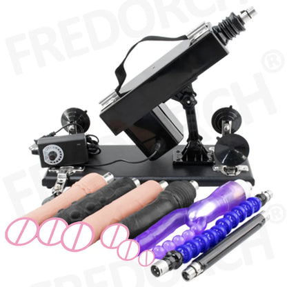 FREDORCH Sex Machines More Attachment Masturbating Pumping Sex Gun Adjustable with Dildo Couples Sex Toy Love Machine for Couple