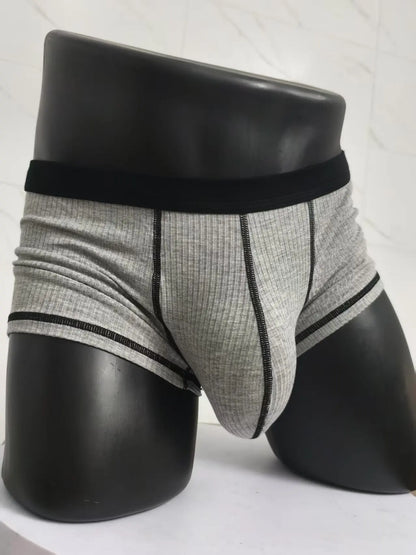 Large-bag personalized design men's underwear, sweat-absorbing, thin, breathable, U-convex four-corner men's underwear