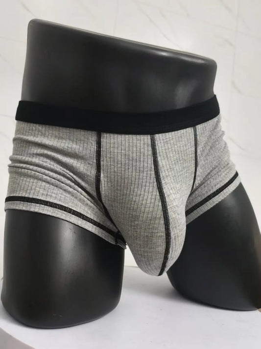 Large-bag personalized design men's underwear, sweat-absorbing, thin, breathable, U-convex four-corner men's underwear