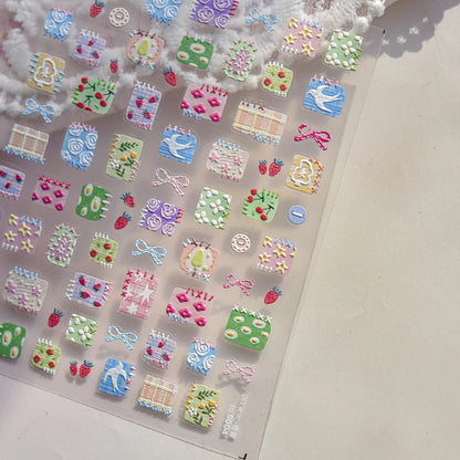 Ocean Shell Starfish Shell Conch Whale Dolphin Seahorse Coconut Tree Water Bubbles Self Adhesive Nail Art Sticker Manicure Decal