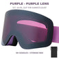 Professional Ski Goggles Adult Frameless Snow Goggles 100% UV400 Anti-Fog Magnetic Replaceable Lenses Snowboard Goggles