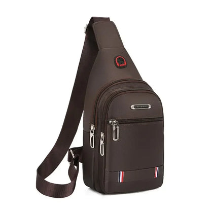 Black Grey Brown Men Messenger Bags New Rectangle Oxford Cloth Men Crossbody Bag USB Charge Shoulder Bag Male 3 Zipper Bag