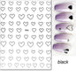 3d Nail Art Stickers Red Black White Love Hearts Stars Clouds French Full Tips Adhesive Nail Decals Slider For Manicure