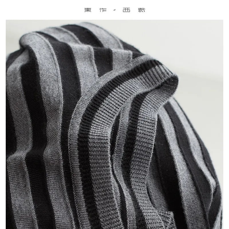 Classic Striped Long Sleeve T-Shirt Casual Versatile Knitted Pullover Top for Women 2026 Spring New Style