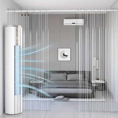 No Punching PVC Door Curtain, Large Hole Transparent,Summer Cool, Kitchen Oil Barrier, Waterproof Mildew-Proof, Clear Strip Door