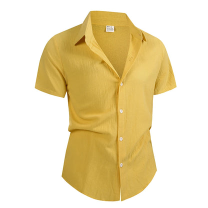 Men's Cotton Linen Shirt Summer Short Sleeve Male Tops 2026 Brand Clothing High Quality Shirts Casual Fashion Shirt For Men